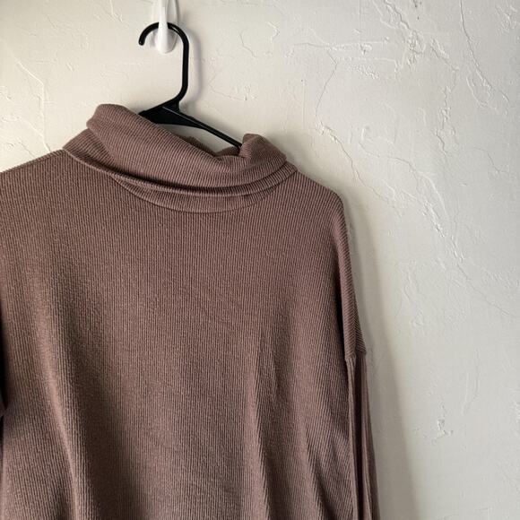 Gaze Sweater Y2k Small Brown Ribbed Knit Turtleneck Long Sleeve Cropped Top - Picture 2 of 9